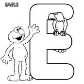 coloriage 1 rue sesame alphabet e